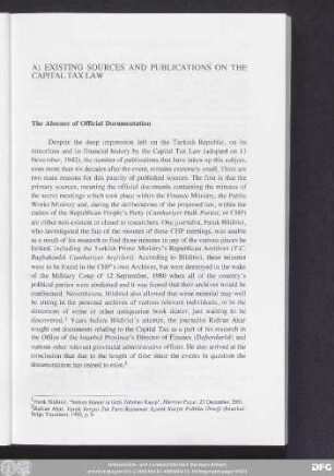 A) Existing Sources And Publications On The Capital Tax Law