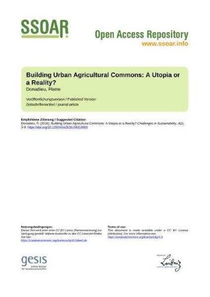 Building Urban Agricultural Commons: A Utopia or a Reality?