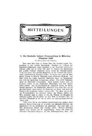 Die Deutsche Lehrer-Versammlung in München Pfingsten 1906