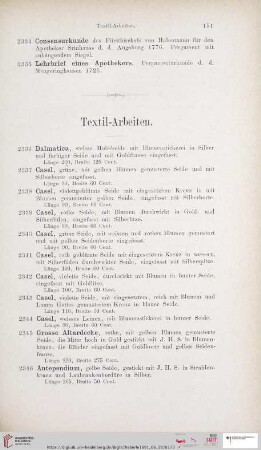 Textil-Arbeiten (Nr. 2336-2402)