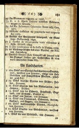 An Landcharten.