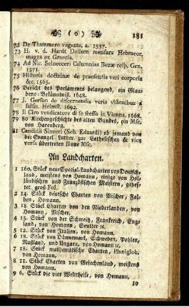 An Landcharten.