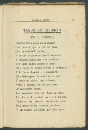 Tarde de invierno : (En el Fogón)