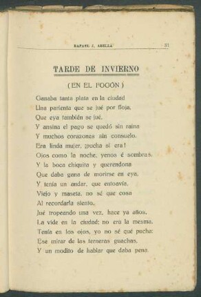 Tarde de invierno : (En el Fogón)