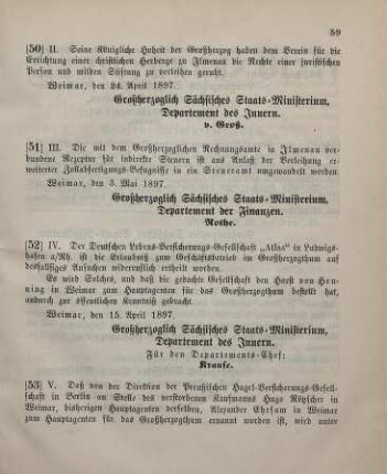 53. Ministerial-Bekanntmachung, betreffend Wechsel in der Hauptagentur der Preußischen Hagel-Versicherungs-Gesellschaft in Berlin