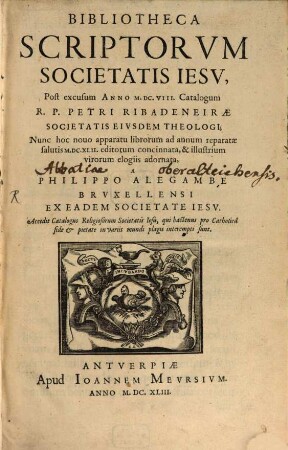 Bibliotheca Scriptorum Societatis Jesu