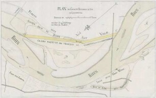 Plan du cours du Rhin dans le ban de Lauterbourg