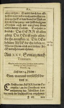 Am XXV. Sontag nach Trinitatis.