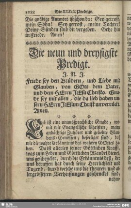 Die neun und dreyßigste Predigt