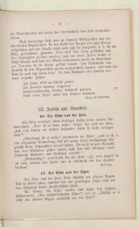 III. Fabeln und Parabeln