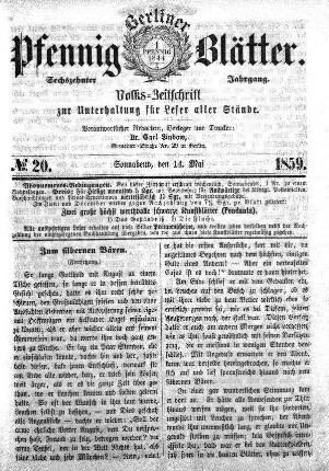 No. 20, Sonnabend, den 14. Mai