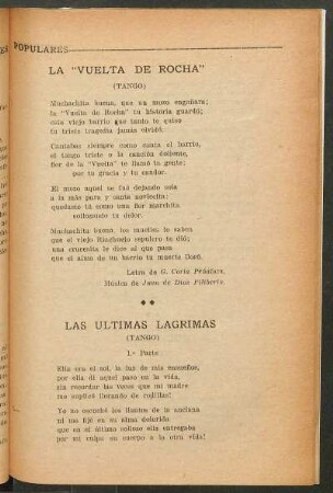 Las últimas lágrimas : (Tango)