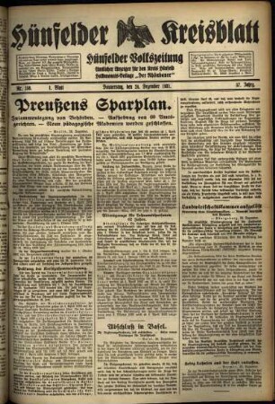 Erste Ausgabe vom Donnerstag, den 24. Dezember 1931.