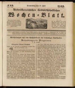 No 15. Donnerstag den 10. Juli 1845