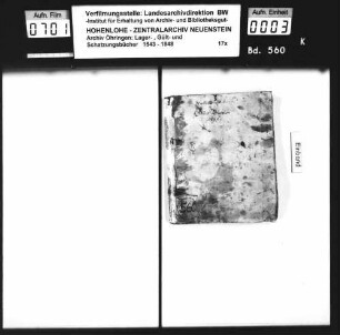 Gültbuch des Zacharias Hyso über seine Lehen in und bei Untermünkheim.