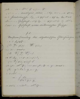 § 8. Uniformisierung der algebraischen Gleichungen.