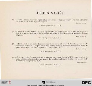 Objets variés (Nr. 69-128)