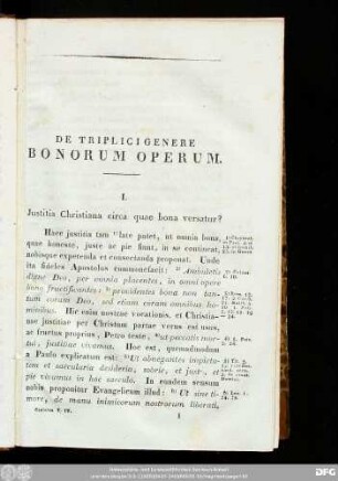 De Triplici Genere Bonorum Operum.