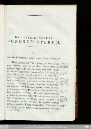 De Triplici Genere Bonorum Operum.