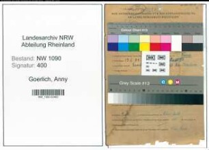 Entnazifizierung Anny Goerlich , geb. 13.02.1884 (Lehrerin)