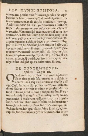 De Contemnendis opibus. Caput III.