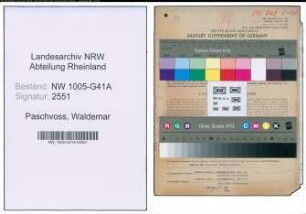 Entnazifizierung Waldemar Paschvoss , geb. 01.04.1919 (Krim.Beamter)