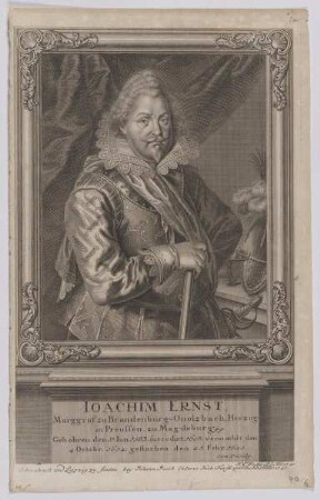 Bildnis des Ioachim Ernst, Marggraf zu Brandenburg-Onolzbach