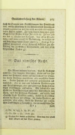 IV. Das römische Recht