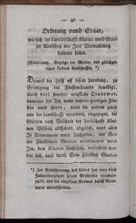 Ordnung vnnd Staat, wie sich der Lanndtschafft Klainer vnnd Grosser Ausschuß inn Irer Verwalttung haltenn sollen.