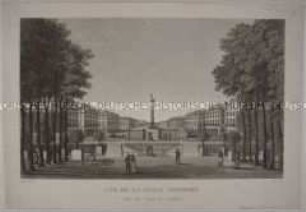 Paris, Place Vendôme um 1814, vom Garten der Tuillerien