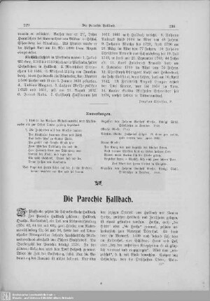 Die Parochie Hallbach