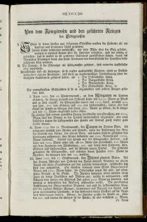 Von dem Kriegswesen und den geführten Kriegen der Eidsgenossen.