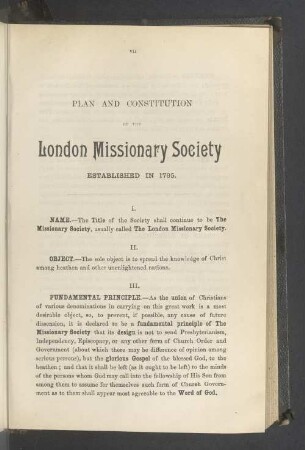 Plan and constitution of the London Missionary Society