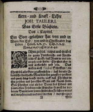 Kern- und Kraft-Lehre Joh. Tauleri. Das Erste Büchlein
