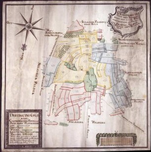 Grundriß von Haid und Jesumskirch Maßstab ca. 1 : 4000 Zeichner: Joseph Musch col. handgez.