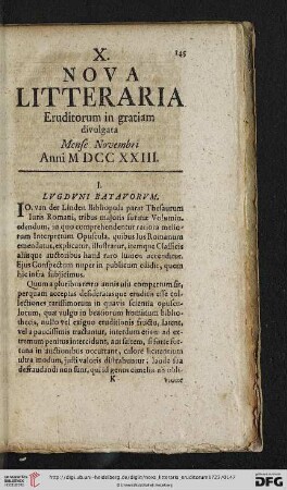 X. Mense Novembri