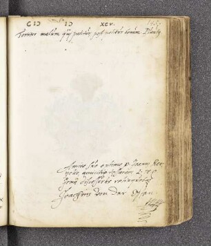 Joachim von der Osten. – Incipit: Fortiter malum qui patitur, post potitur bonum [Plautus zugeschrieben]. – Jena, 1595
