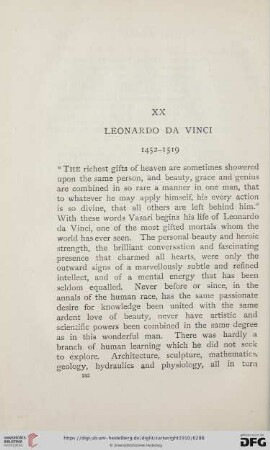 XX. Leonardo da Vinci 1452-1519