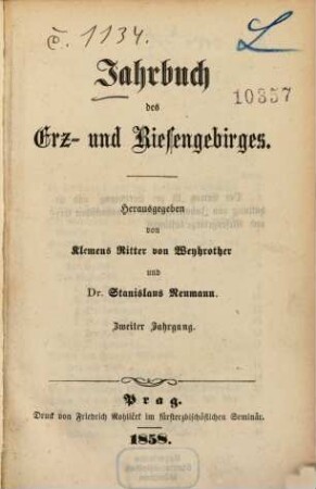Jahrbuch des Erz- und Riesengebirges. 2, 2. 1858