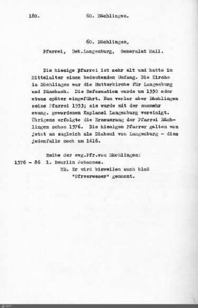 Kirchengemeinden Bächlingen bis Blaufelden