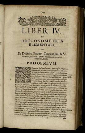 Liber IV. De Trigonometria Elementari.