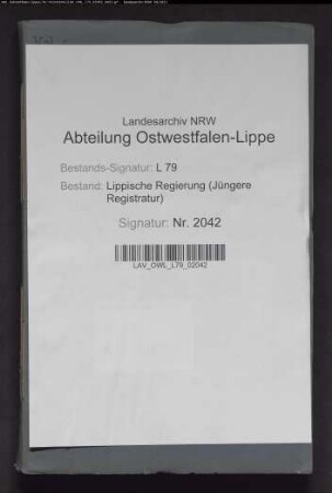 Amtsanwaltschaft Lage, Band 1