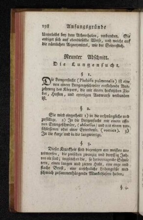 Neunter Abschnitt. Die Lungensucht.