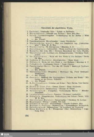 VII. Verzeichnis der abgebildeten Werke