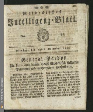 No. 51. Dienstag, den 19ten December 1809