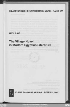 The village novel in modern Egyptian literature