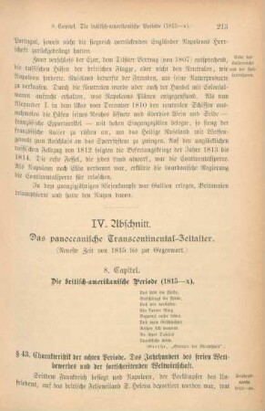 8. Capitel. Die britisch-amerikanische Periode (1815-x)