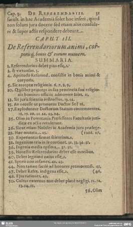 Caput III. De Referendariorum animi, corporisq[ue] bonis & eorum numero