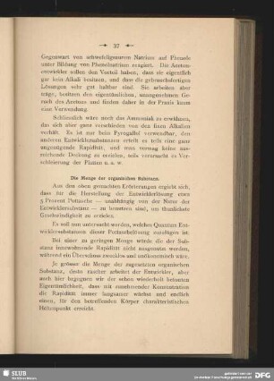 Die Menge der organischen Substanz