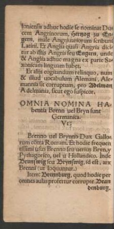 Omnia Nomina Habentia Brenn vel Bryn sunt Germanica.